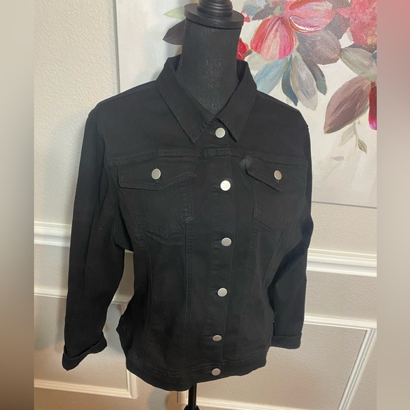 Black Jean Jacket || Size XXL (14) - Picture 6 of 14